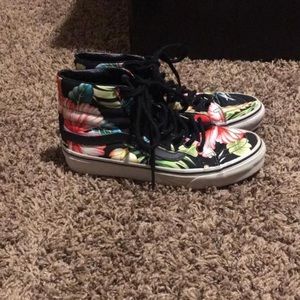 Floral tropical vans high tops